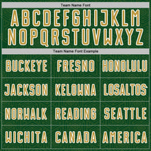 Загрузить изображение в средство просмотра галереи, Custom Green Old Gold-White Geometric Shape Sports Sublimation Soccer Uniform Jersey