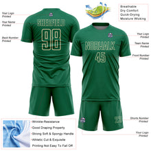 Load image into Gallery viewer, Custom Kelly Green Cream Geometric Shape Sports Sublimation Soccer Uniform Jersey