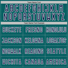 Load image into Gallery viewer, Custom Teal Navy-White Geometric Shape Sports Sublimation Soccer Uniform Jersey