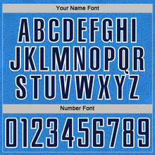 Load image into Gallery viewer, Custom Powder Blue Navy-White Geometric Shape Sports Sublimation Soccer Uniform Jersey