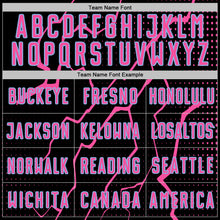 Load image into Gallery viewer, Custom Black Pink-Light Blue Lightning Sports Sublimation Soccer Uniform Jersey