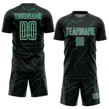 Charger l'image dans la galerie, Custom Black Kelly Green-White Lightning Sports Sublimation Soccer Uniform Jersey