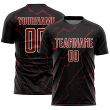 Load image into Gallery viewer, Custom Black Crimson-Cream Lightning Sports Sublimation Soccer Uniform Jersey
