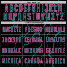 Load image into Gallery viewer, Custom Black Teal-Pink Lightning Sports Sublimation Soccer Uniform Jersey
