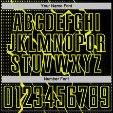 Load image into Gallery viewer, Custom Black Neon Yellow Lightning Sports Sublimation Soccer Uniform Jersey