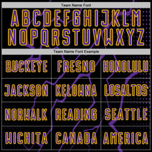 Load image into Gallery viewer, Custom Black Purple-Yellow Lightning Sports Sublimation Soccer Uniform Jersey