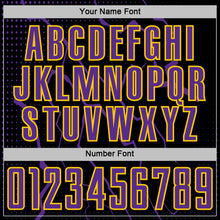 Load image into Gallery viewer, Custom Black Purple-Yellow Lightning Sports Sublimation Soccer Uniform Jersey