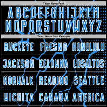 Load image into Gallery viewer, Custom Black Powder Blue-White Lightning Sports Sublimation Soccer Uniform Jersey