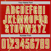 Load image into Gallery viewer, Custom Red Old Gold-White Lightning Sports Sublimation Soccer Uniform Jersey