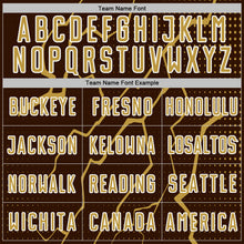 Charger l'image dans la galerie, Custom Brown Old Gold-White Lightning Sports Sublimation Soccer Uniform Jersey