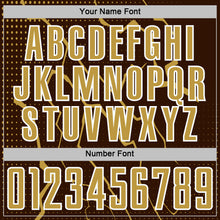 Charger l'image dans la galerie, Custom Brown Old Gold-White Lightning Sports Sublimation Soccer Uniform Jersey