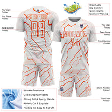 Load image into Gallery viewer, Custom White Orange Lightning Sports Sublimation Soccer Uniform Jersey