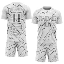 Load image into Gallery viewer, Custom White Steel Gray Lightning Sports Sublimation Soccer Uniform Jersey