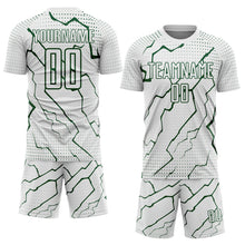 Load image into Gallery viewer, Custom White Green Lightning Sports Sublimation Soccer Uniform Jersey