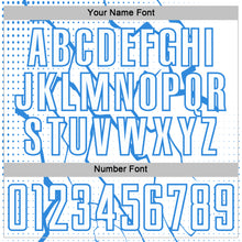 Load image into Gallery viewer, Custom White Powder Blue Lightning Sports Sublimation Soccer Uniform Jersey