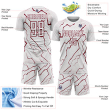 Load image into Gallery viewer, Custom White Crimson Lightning Sports Sublimation Soccer Uniform Jersey
