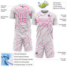 Load image into Gallery viewer, Custom White Pink Lightning Sports Sublimation Soccer Uniform Jersey