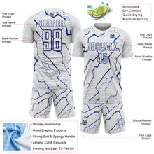 Load image into Gallery viewer, Custom White Royal Lightning Sports Sublimation Soccer Uniform Jersey