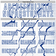 Load image into Gallery viewer, Custom White Royal Lightning Sports Sublimation Soccer Uniform Jersey