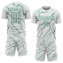 Load image into Gallery viewer, Custom White Kelly Green Lightning Sports Sublimation Soccer Uniform Jersey