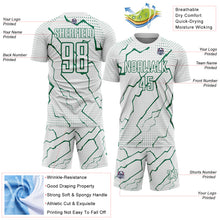 Load image into Gallery viewer, Custom White Kelly Green Lightning Sports Sublimation Soccer Uniform Jersey