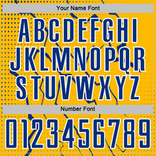 Load image into Gallery viewer, Custom Gold Royal-White Lightning Sports Sublimation Soccer Uniform Jersey