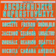 Load image into Gallery viewer, Custom Orange Aqua-White Lightning Sports Sublimation Soccer Uniform Jersey