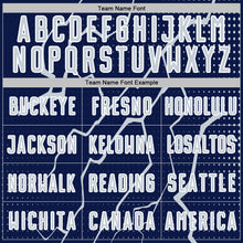 Laden Sie das Bild in den Galerie-Viewer, Custom Navy Silver-White Lightning Sports Sublimation Soccer Uniform Jersey