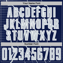 Laden Sie das Bild in den Galerie-Viewer, Custom Navy Silver-White Lightning Sports Sublimation Soccer Uniform Jersey