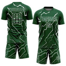 Загрузить изображение в средство просмотра галереи, Custom Green White Lightning Sports Sublimation Soccer Uniform Jersey