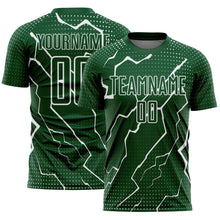 Загрузить изображение в средство просмотра галереи, Custom Green White Lightning Sports Sublimation Soccer Uniform Jersey