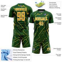 Загрузить изображение в средство просмотра галереи, Custom Green Yellow-White Lightning Sports Sublimation Soccer Uniform Jersey