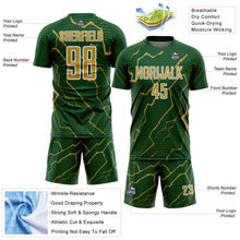 Загрузить изображение в средство просмотра галереи, Custom Green Old Gold-White Lightning Sports Sublimation Soccer Uniform Jersey