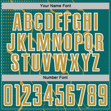 Load image into Gallery viewer, Custom Teal Old Gold-White Lightning Sports Sublimation Soccer Uniform Jersey