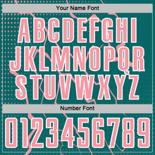 Load image into Gallery viewer, Custom Teal Medium Pink-White Lightning Sports Sublimation Soccer Uniform Jersey