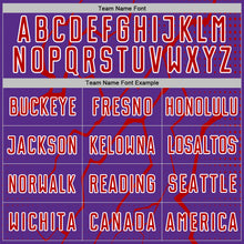 Load image into Gallery viewer, Custom Purple Red-White Lightning Sports Sublimation Soccer Uniform Jersey