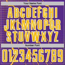 Load image into Gallery viewer, Custom Purple Gold-White Lightning Sports Sublimation Soccer Uniform Jersey