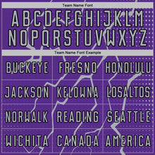 Загрузить изображение в средство просмотра галереи, Custom Purple Gray-Black Lightning Sports Sublimation Soccer Uniform Jersey