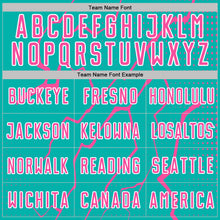 Load image into Gallery viewer, Custom Aqua Pink-White Lightning Sports Sublimation Soccer Uniform Jersey