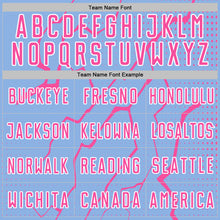 Загрузить изображение в средство просмотра галереи, Custom Light Blue Pink-White Lightning Sports Sublimation Soccer Uniform Jersey