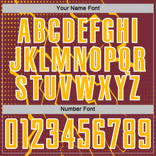 Загрузить изображение в средство просмотра галереи, Custom Burgundy Gold-White Lightning Sports Sublimation Soccer Uniform Jersey