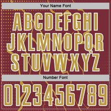 Загрузить изображение в средство просмотра галереи, Custom Burgundy Old Gold-White Lightning Sports Sublimation Soccer Uniform Jersey