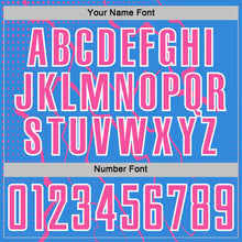 Load image into Gallery viewer, Custom Powder Blue Pink-White Lightning Sports Sublimation Soccer Uniform Jersey