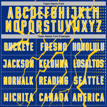 Charger l'image dans la galerie, Custom Royal Yellow-White Lightning Sports Sublimation Soccer Uniform Jersey