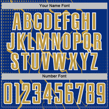 Charger l'image dans la galerie, Custom Royal Old Gold-White Lightning Sports Sublimation Soccer Uniform Jersey