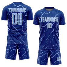 Charger l'image dans la galerie, Custom Royal Light Blue-White Lightning Sports Sublimation Soccer Uniform Jersey