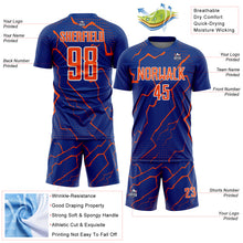 Charger l'image dans la galerie, Custom Royal Orange-White Lightning Sports Sublimation Soccer Uniform Jersey