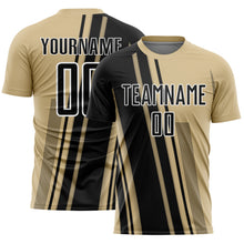Load image into Gallery viewer, Custom Vegas Gold Black-White Lines Sports Sublimation Soccer Uniform Jersey
