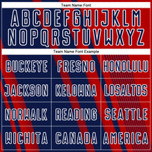 Charger l'image dans la galerie, Custom Red Navy-White Lines Sports Sublimation Soccer Uniform Jersey