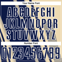 Load image into Gallery viewer, Custom Cream Navy-White Lines Sports Sublimation Soccer Uniform Jersey